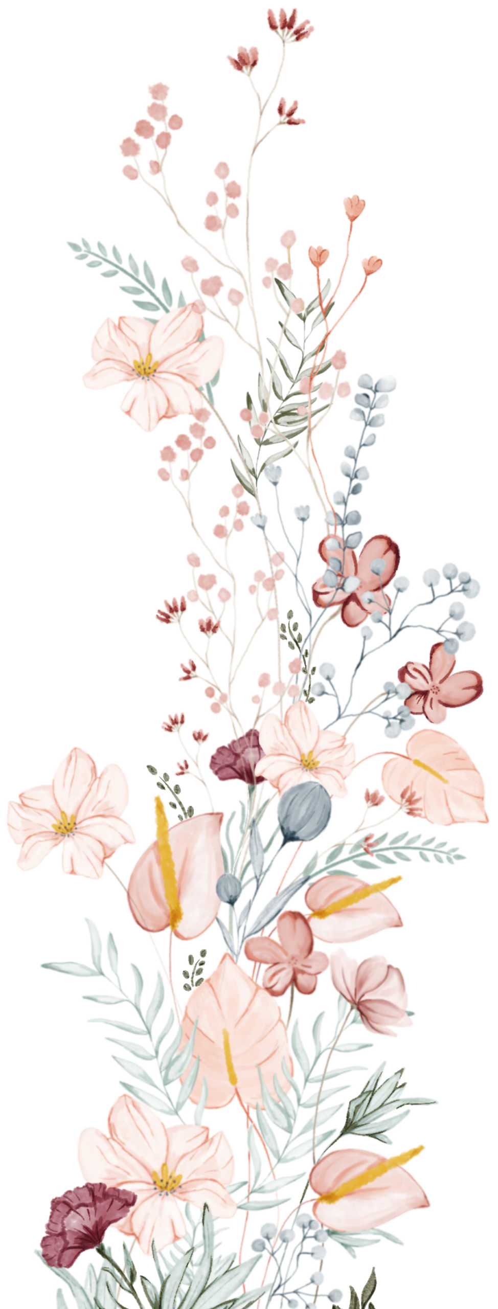 Ilustración conjunto floral