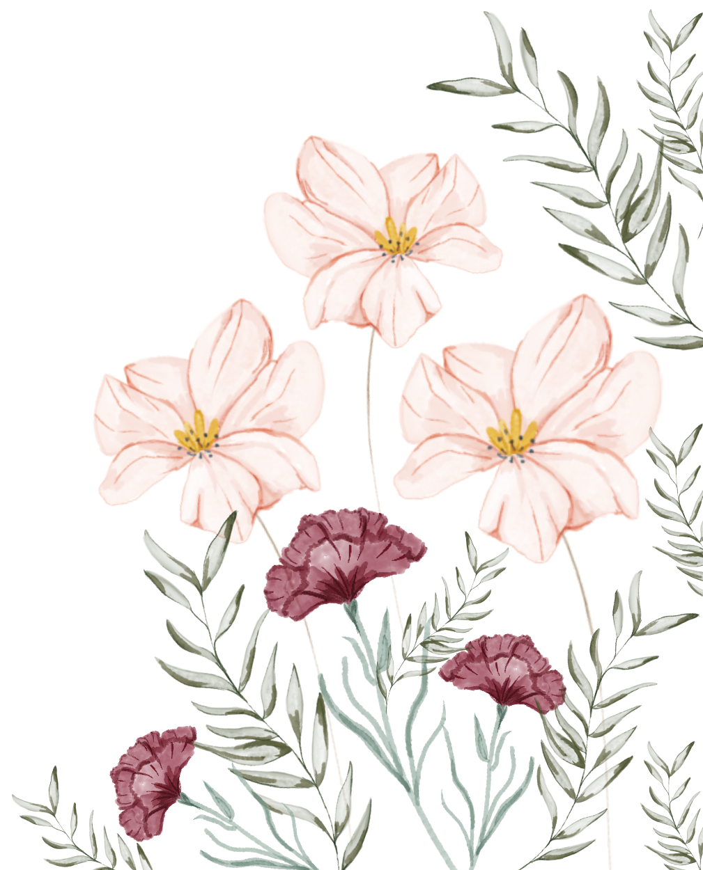 Ilustración flores lateral derecho