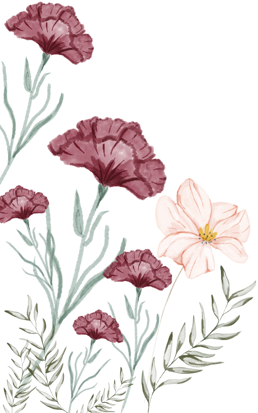 Ilustración flores lateral izquierdo